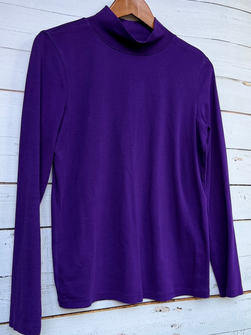 St. John's Bay 100% Cotton Mock Neck Long Sleeve Top - Large